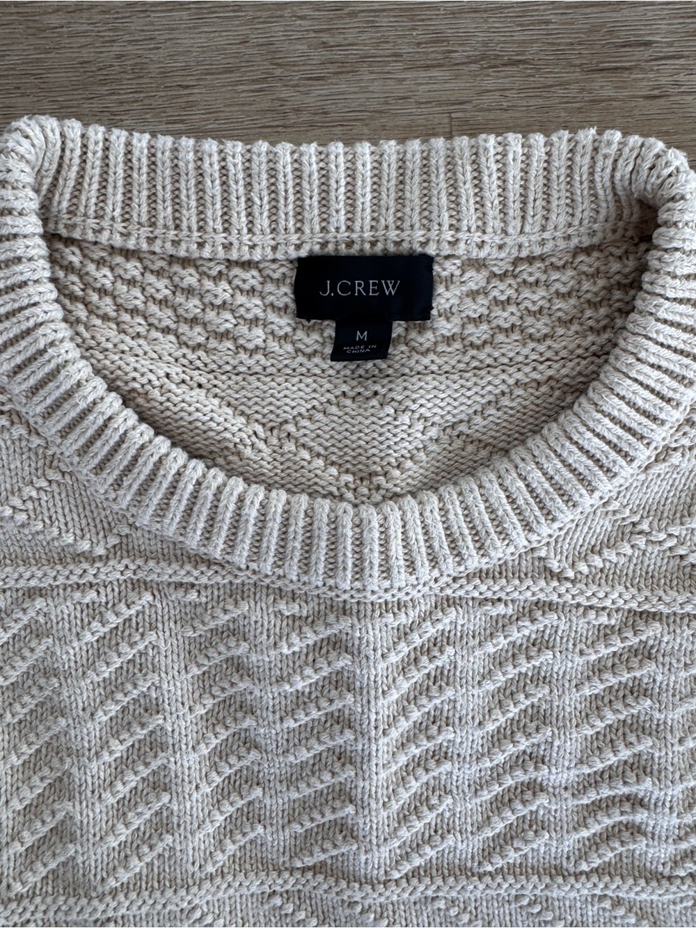 J. Crew Neutral Cream Textured Knit Sweater